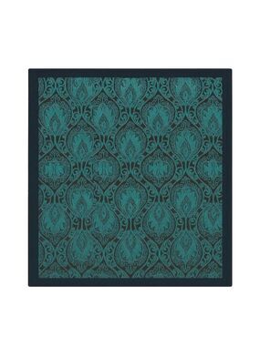 Silk Square Scarf Brown & Turquoise Paisley Design 20"x20" Elegant Soft Handkerc